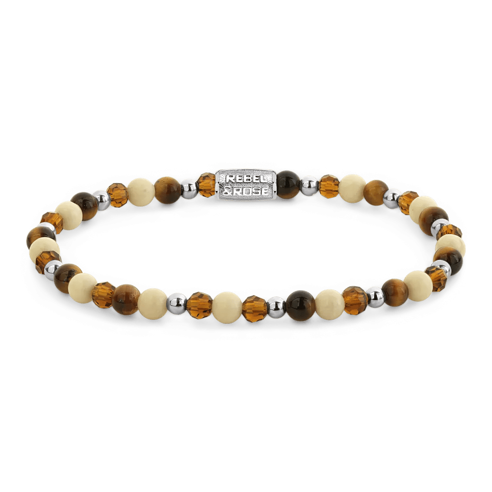 Beads - Autumn Love Glam Rocks silver-coloured armband – Zilver, Bruin, Mix