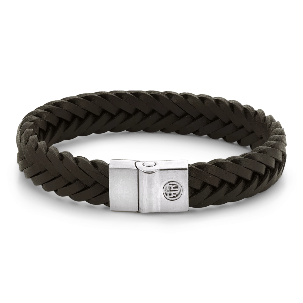 Full Metal Premium Braided 12mm Brown armband – Bruin