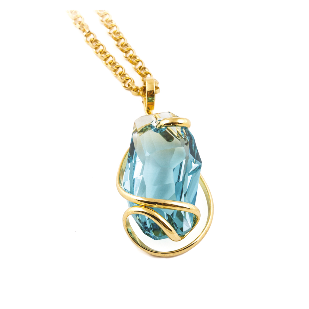 Big Meteor Turquoise ketting – Goudkleurig, Turquoise