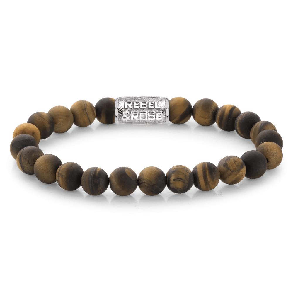Beads - Matt Tiger Lily armband – Bruin