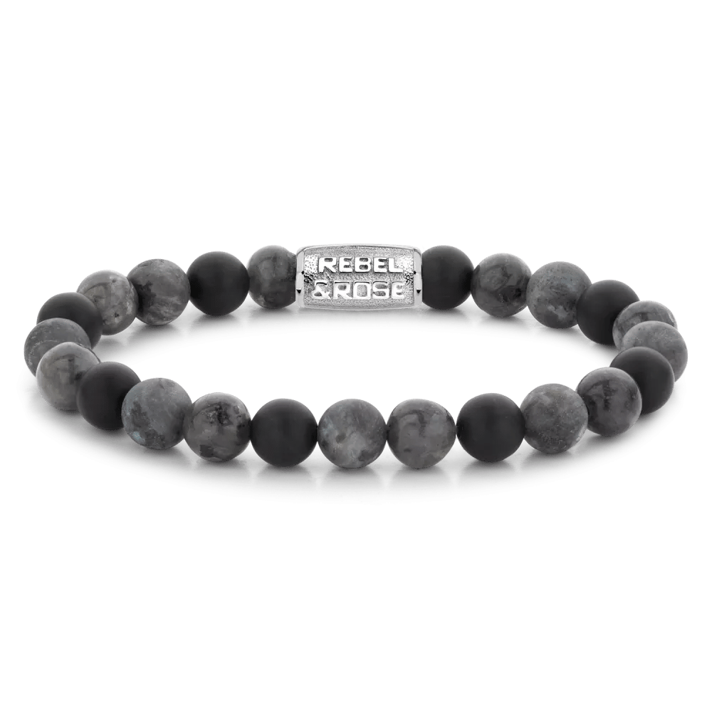 Beads - Grey Rocks armband – Grijs, Zwart