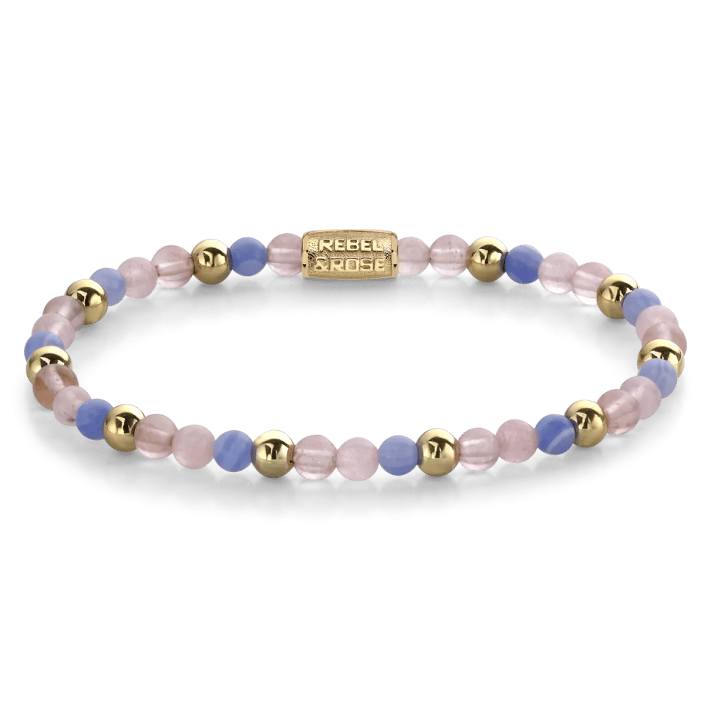 Beads - Pink Summer Vibes gold-coloured armband – Blauw, Roze, Mix, Goud