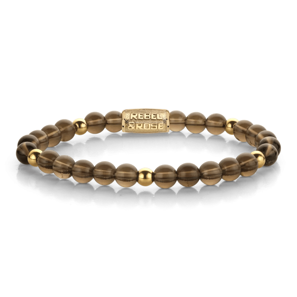Beads - Smokey Eyes gold-coloured armband (60161) – Bruin