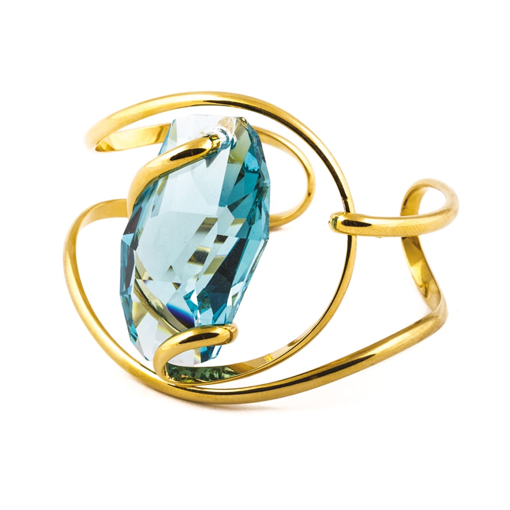 Big Meteor Turquoise armband – Goudkleurig, Turquoise
