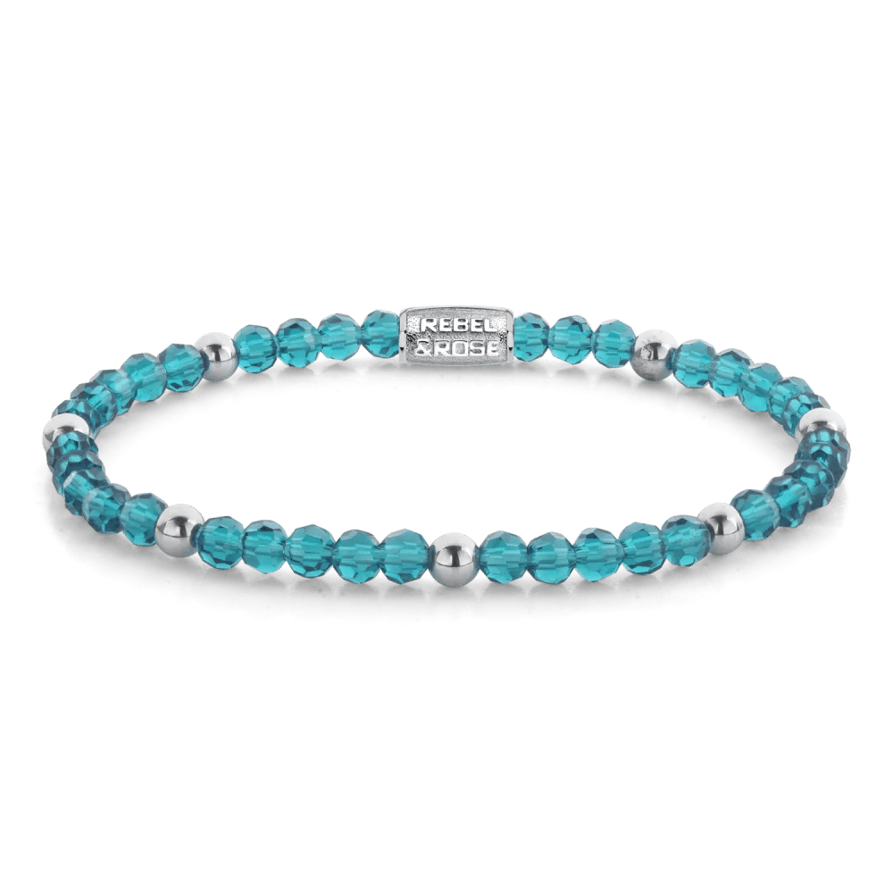 Beads - Mix Blue Summer Glam Rocks armband – Zilver, Blauw, Mix