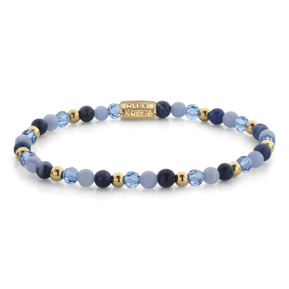 Beads - Winter Blues Glam Rocks armband – Blauw, Mix, Goud