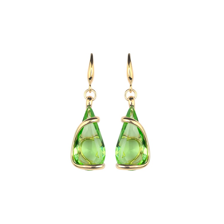 Aura Peridot oorbellen – Goudkleurig, Groen