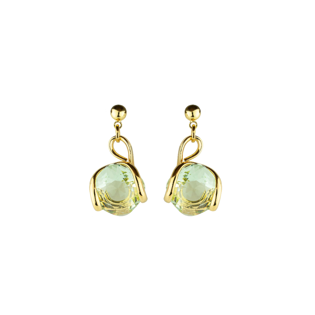 New Drop Peridot oorbellen – Goudkleurig, Groen