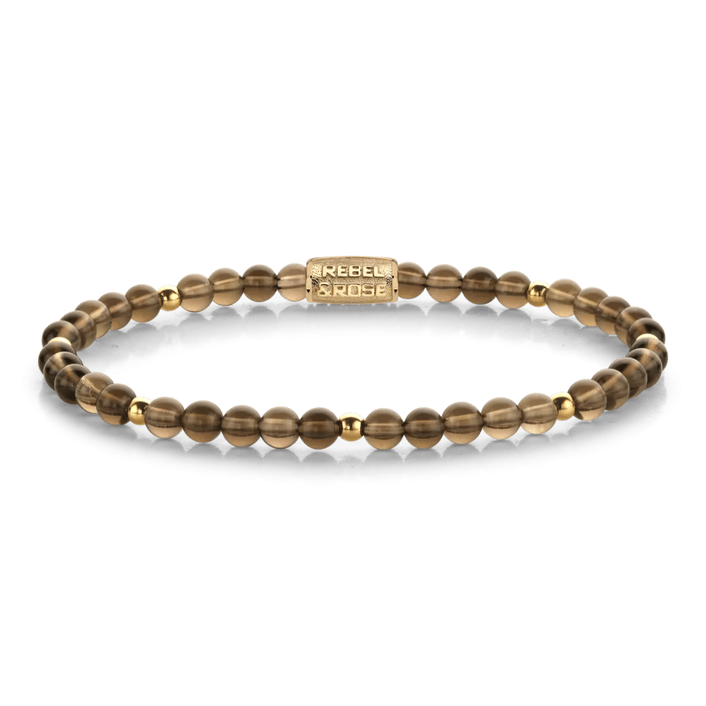 Beads - Smokey Eyes gold-coloured armband – Bruin