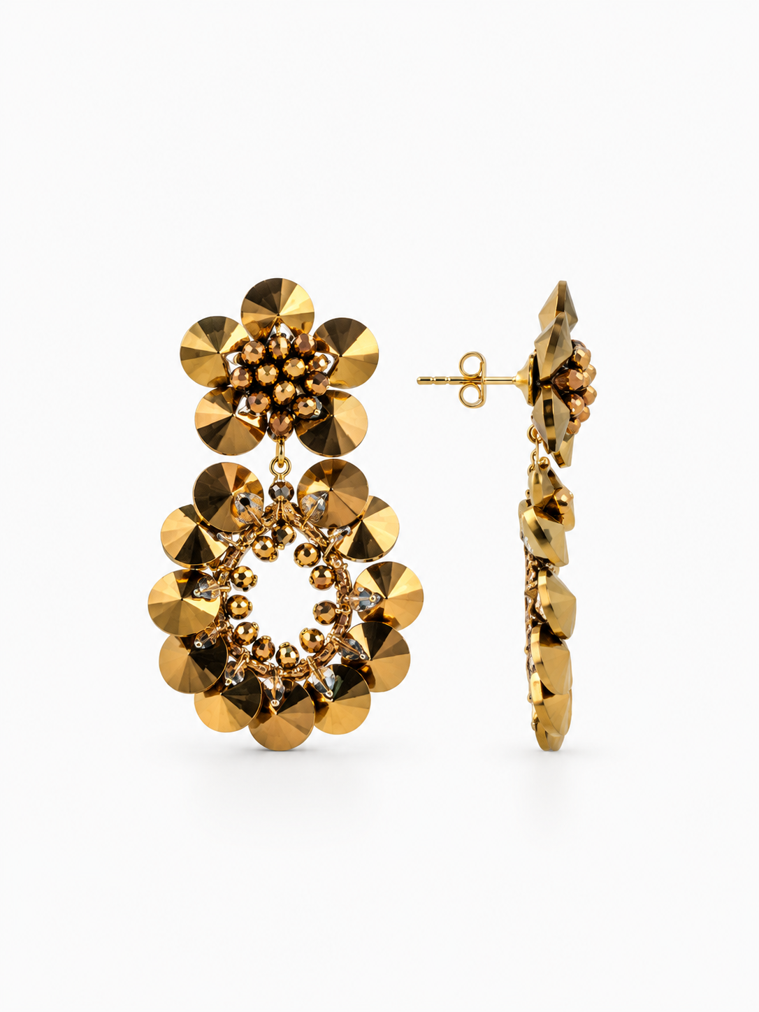 Apollo Double Drop oorbellen – Koper