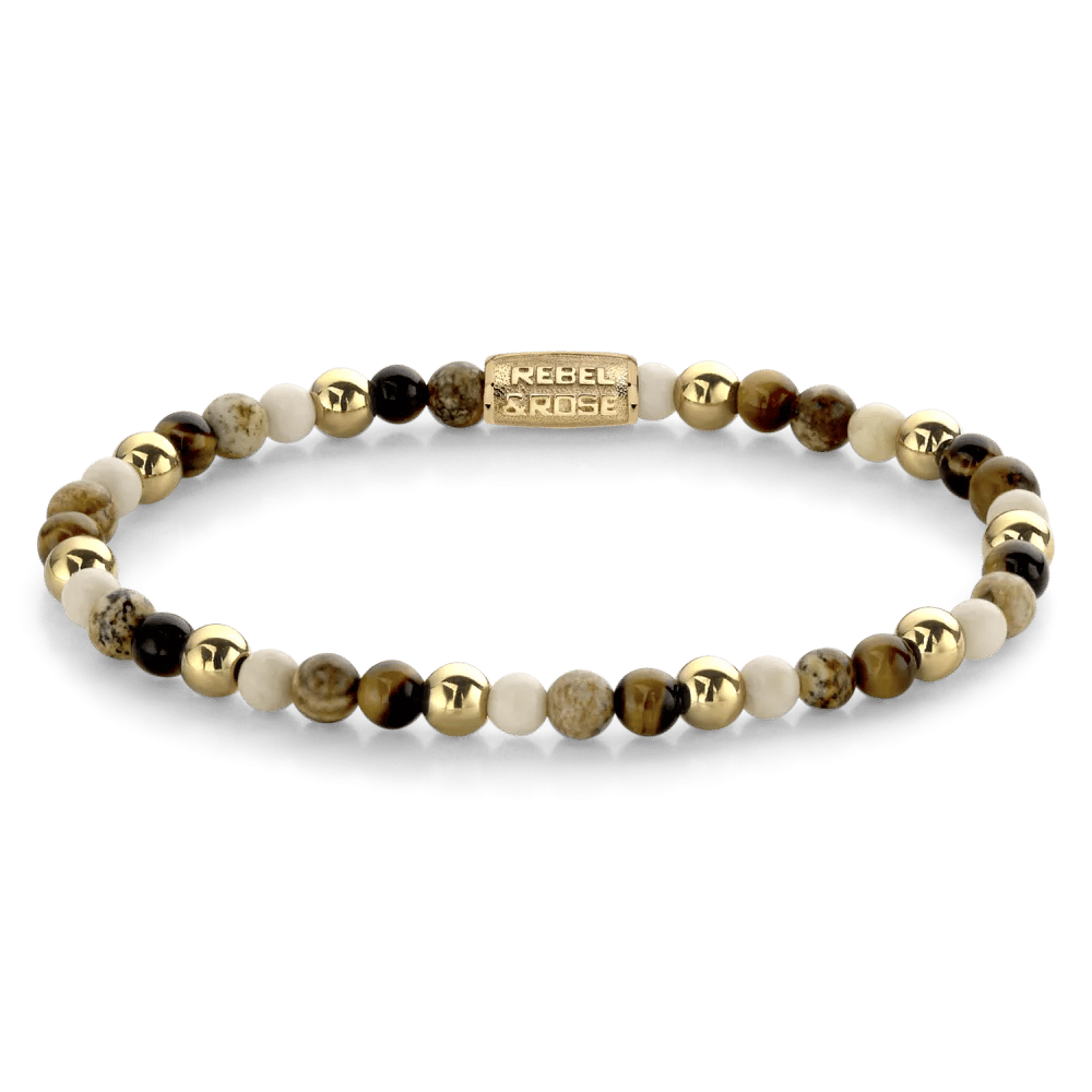 Beads - Autumn Love gold-coloured armband – Bruin, Mix, Goud