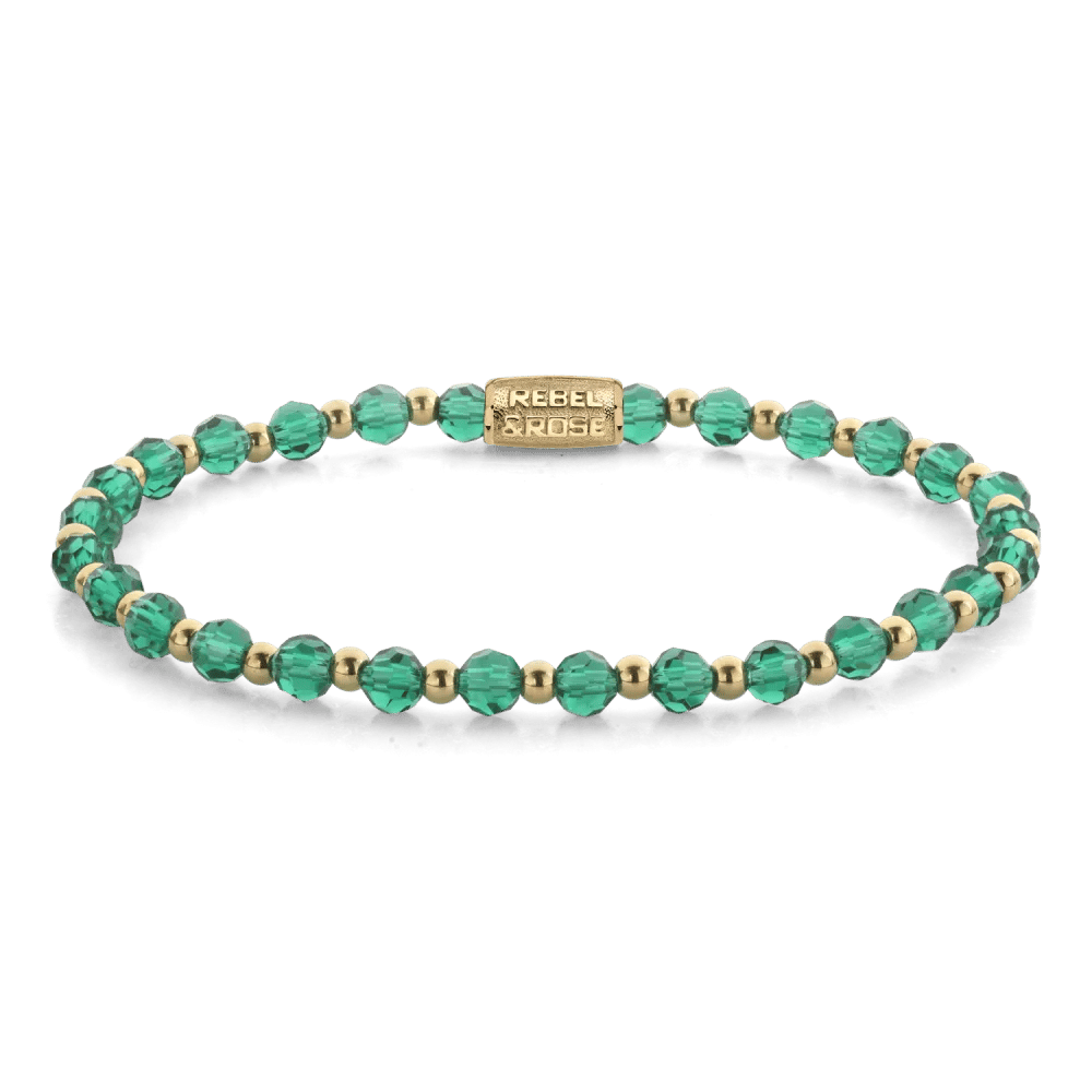 Beads - Mix Green Morning Glam Rocks armband – Groen, Goud