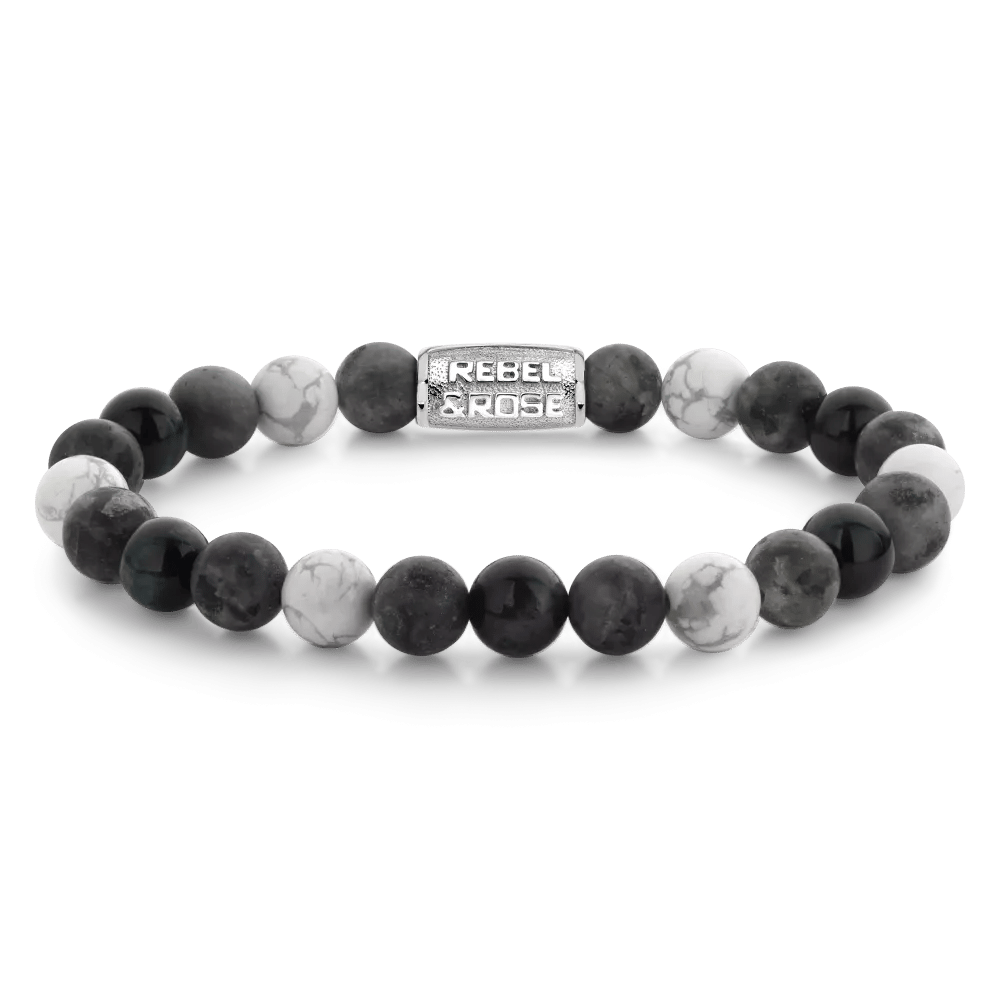 Beads - Ocean Rocks armband – Grijs, Zwart