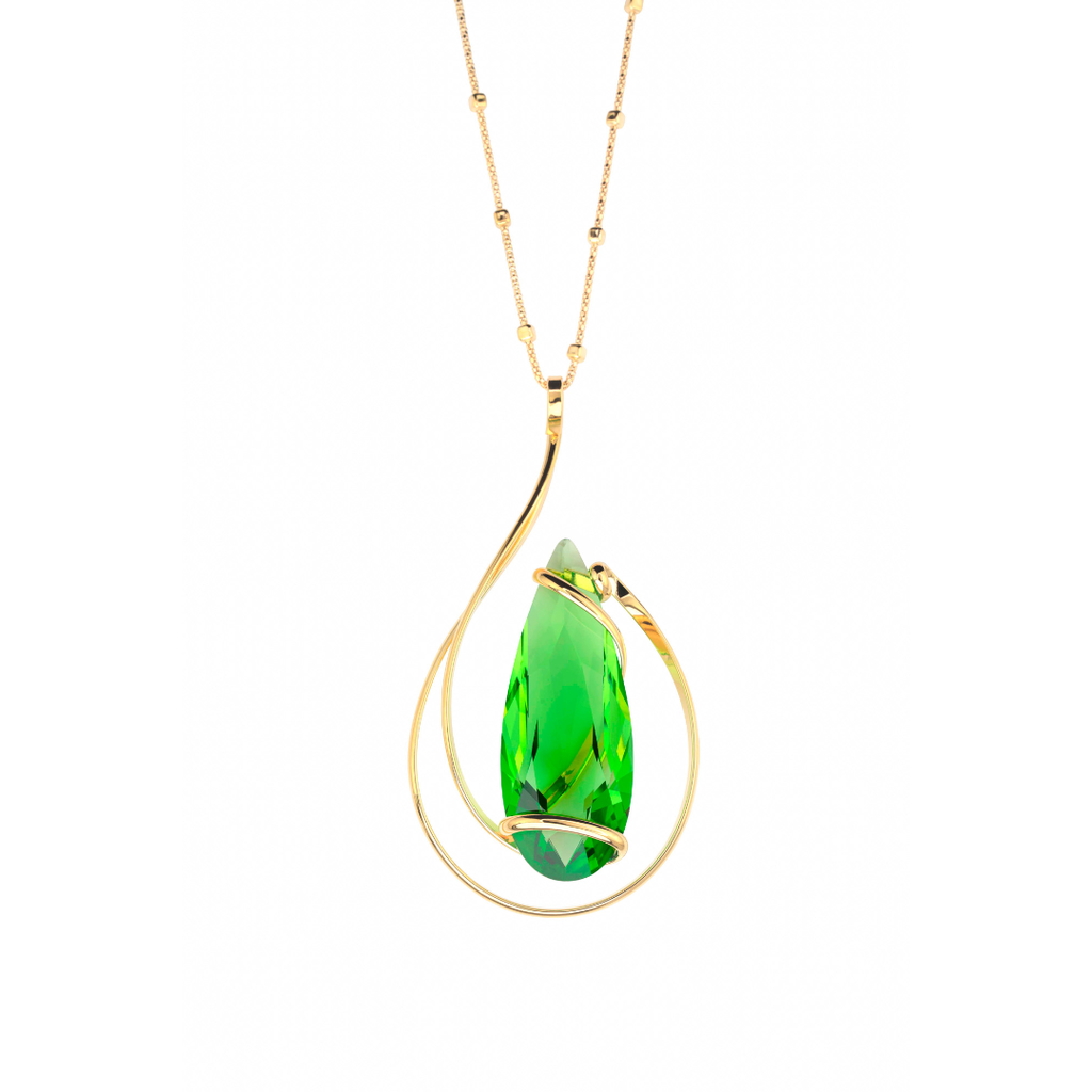Aura Peridot ketting – Goudkleurig, Groen