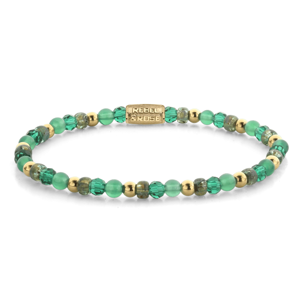 Beads - Green Morning Glam Rocks armband – Groen, Mix, Goud