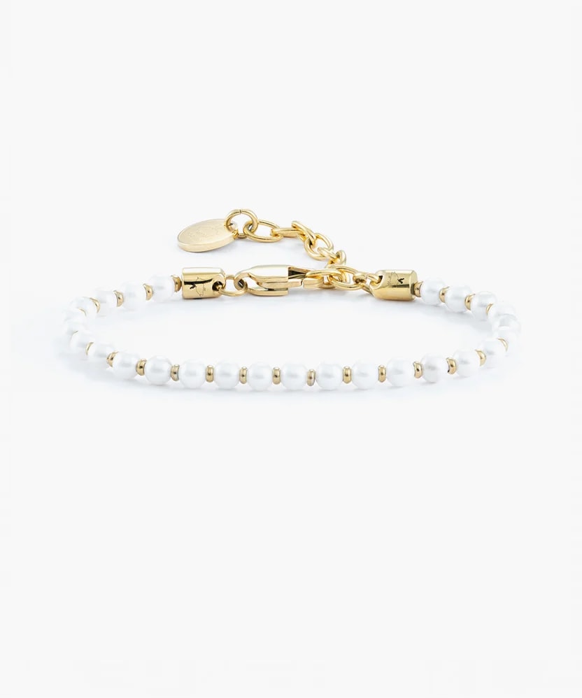 Brontide 4mm armband – Pearl Gold
