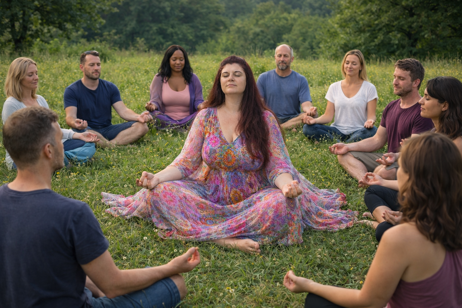 Společná meditace v přírodě – komunita Transformace Lidstva