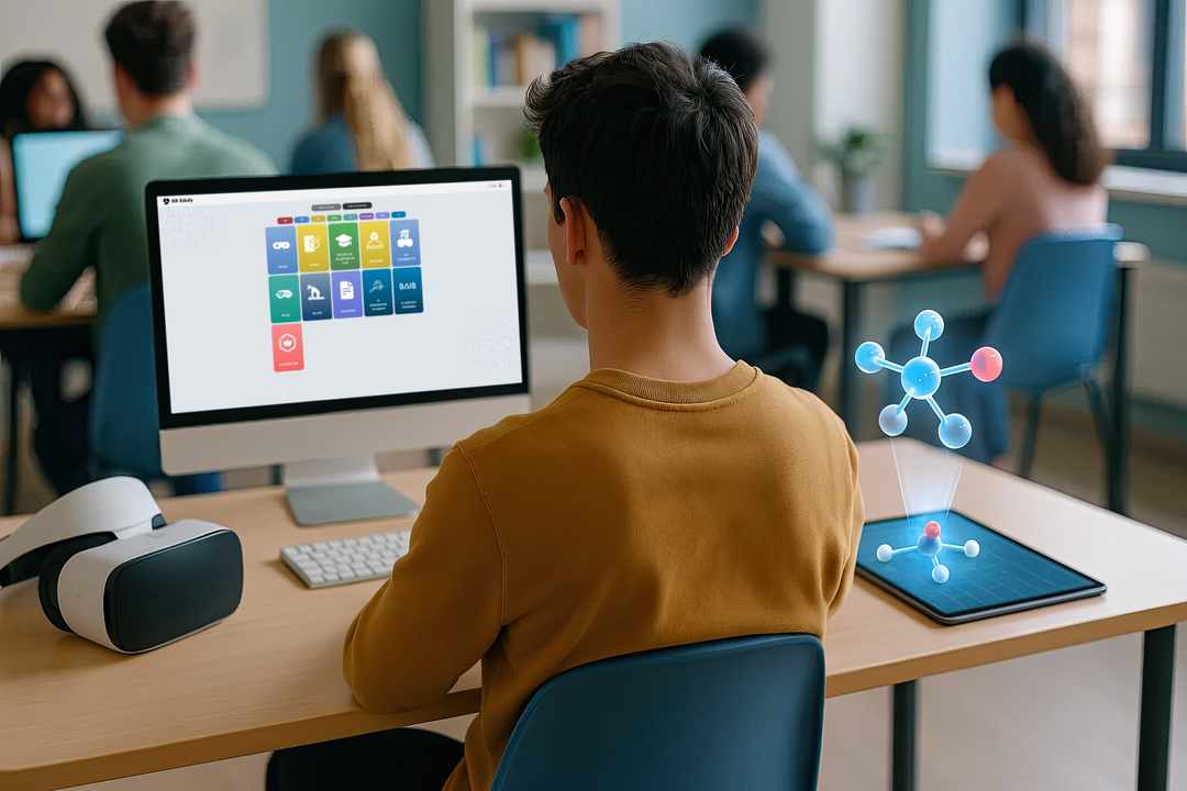 Student používající VR technologie v moderním vzdělávacím prostředí