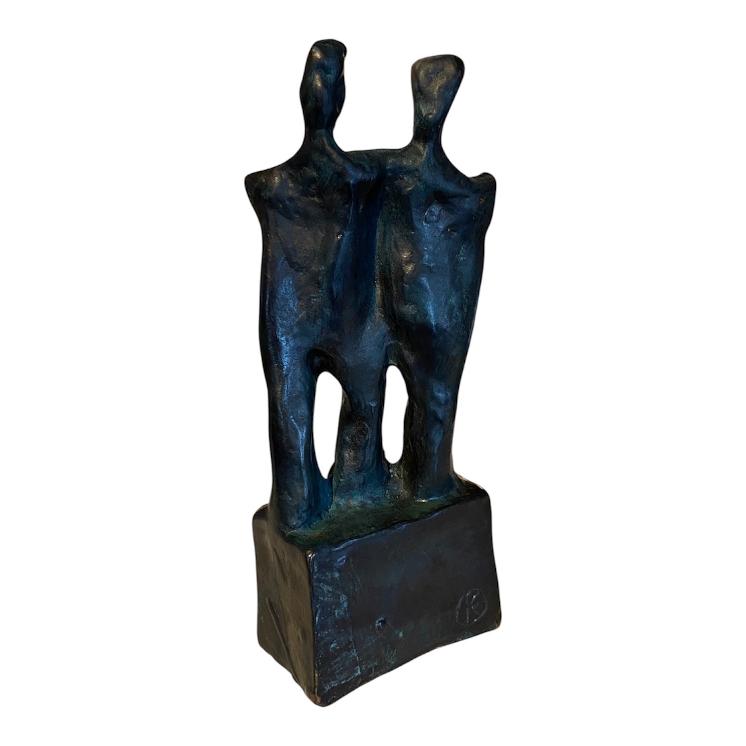 Henning Elving. Bronze skulptur 'A deux'. H:20 B:9