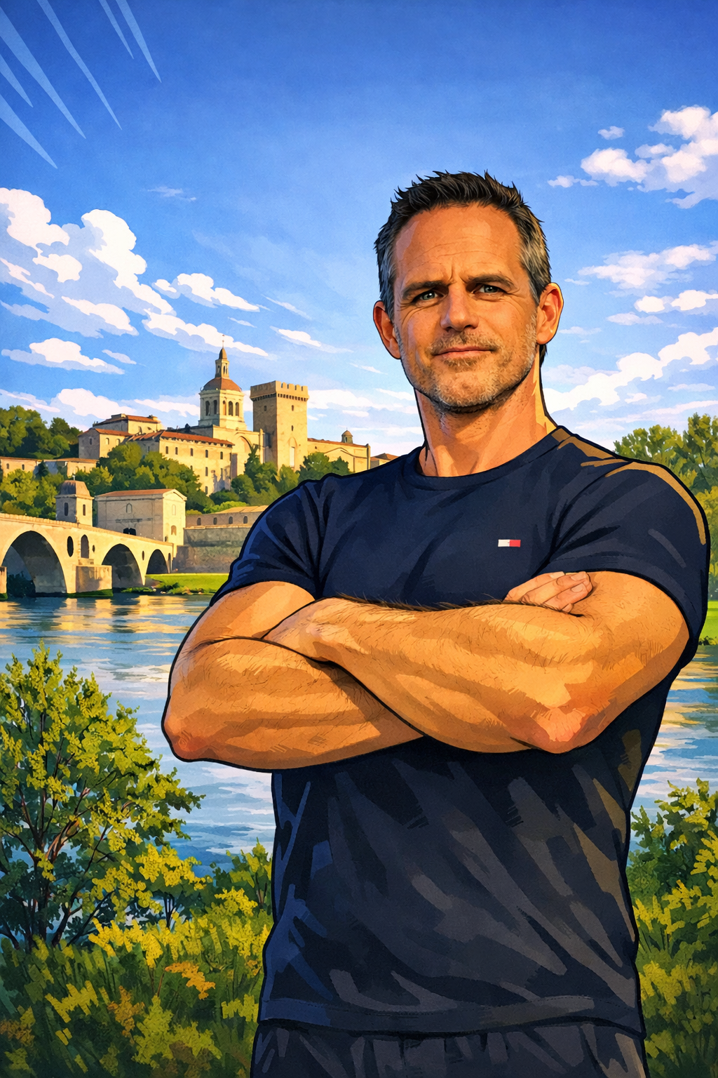 Stéphane Bardel - Coach sportif à domicile devant le Pont d'Avignon