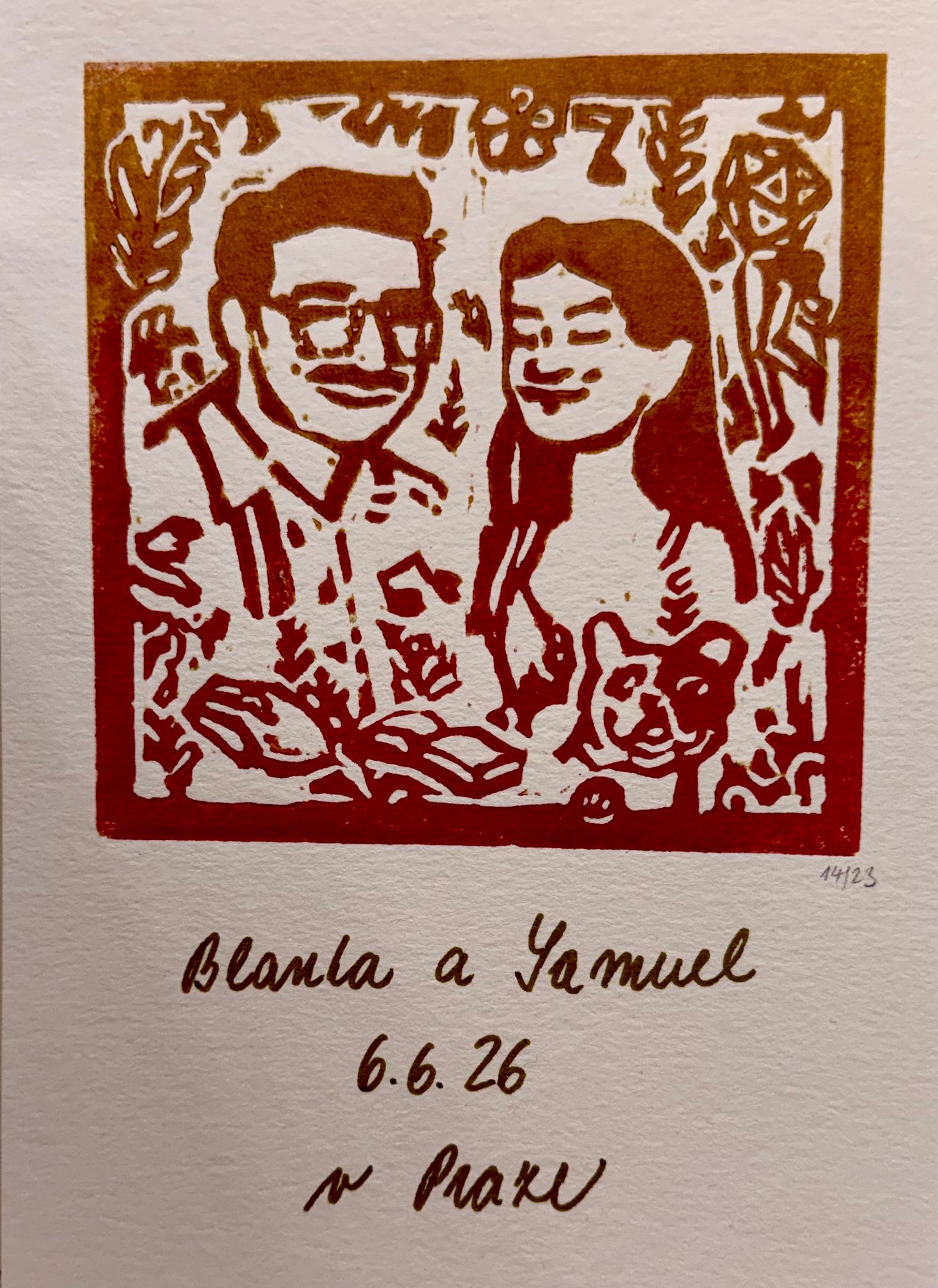 Linoryt Blanka & Samuel — červená verze