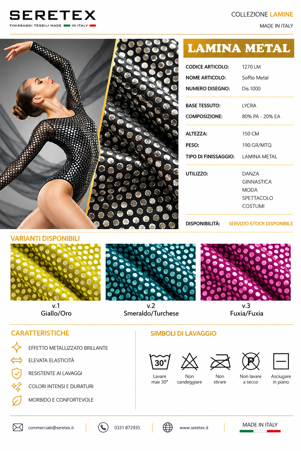 Cartella colori Tessuti laminati - Catalogo Lamina Metal