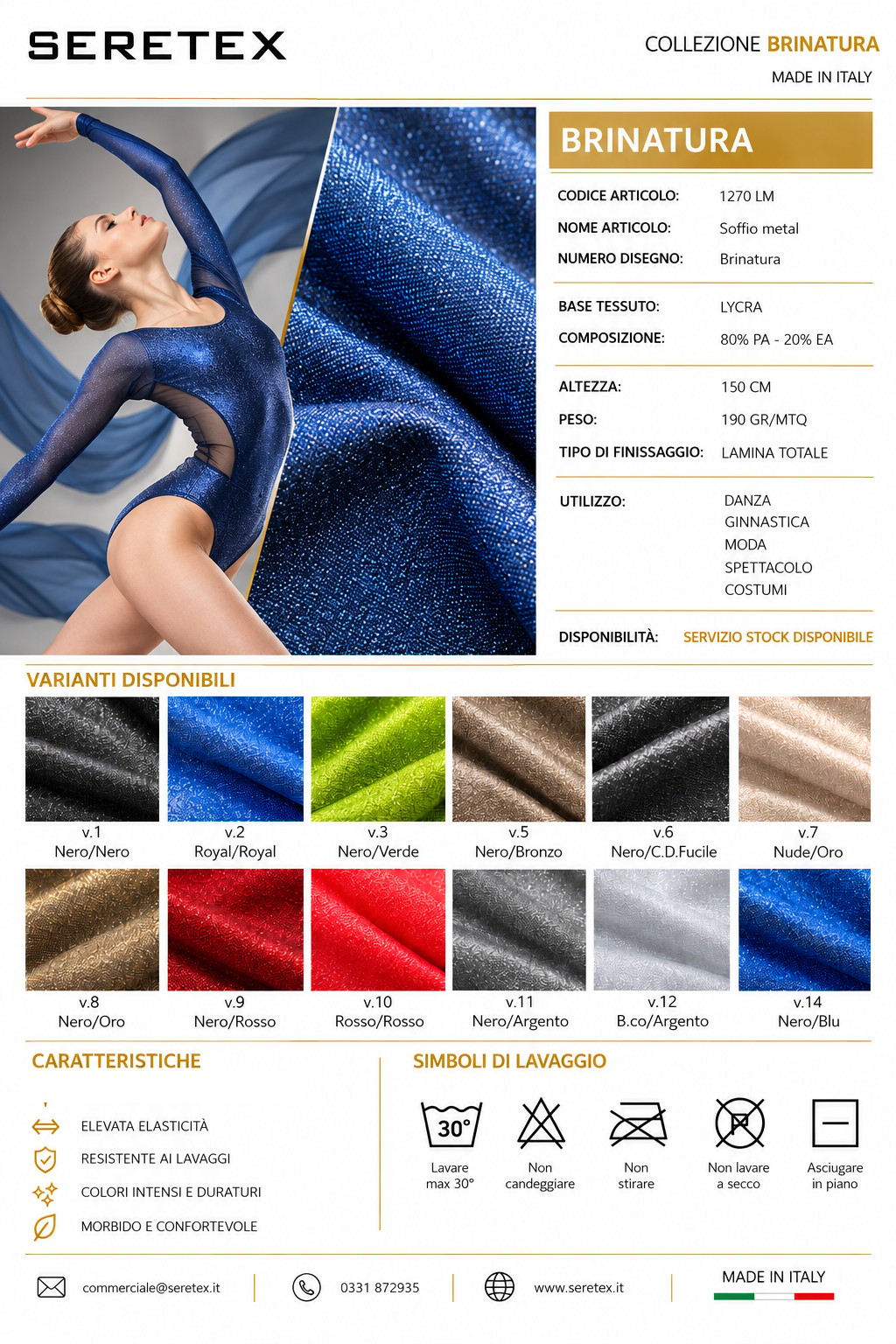 Cartella colori Tessuti laminati - Brinatura