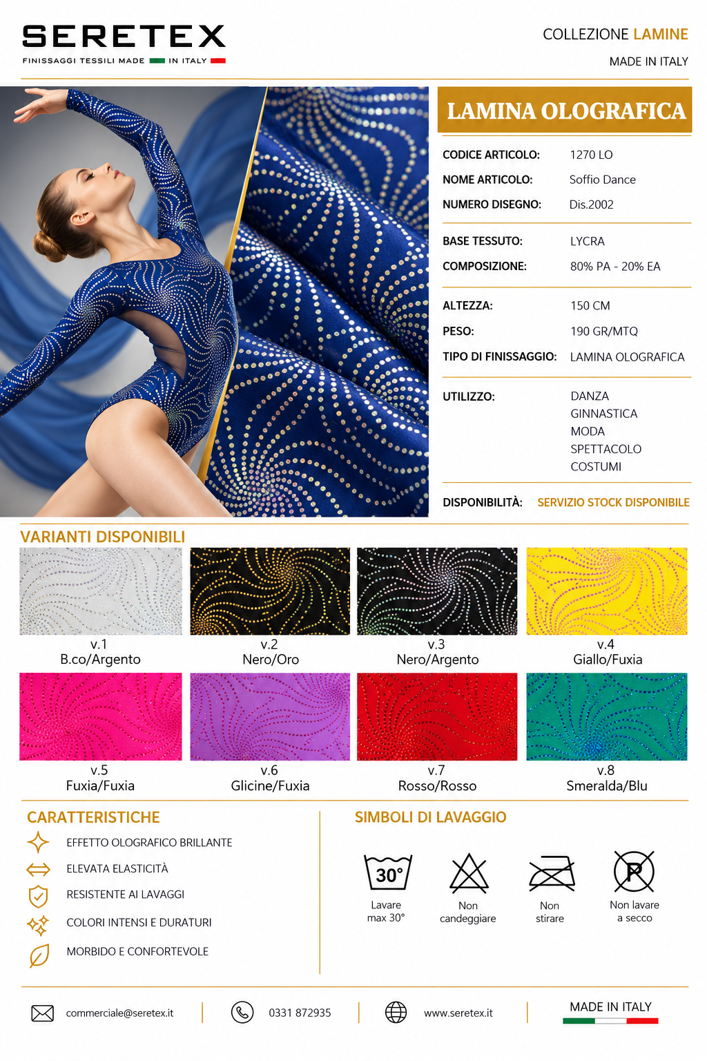 Cartella colori Tessuti laminati - Catalogo Laminato Olografico