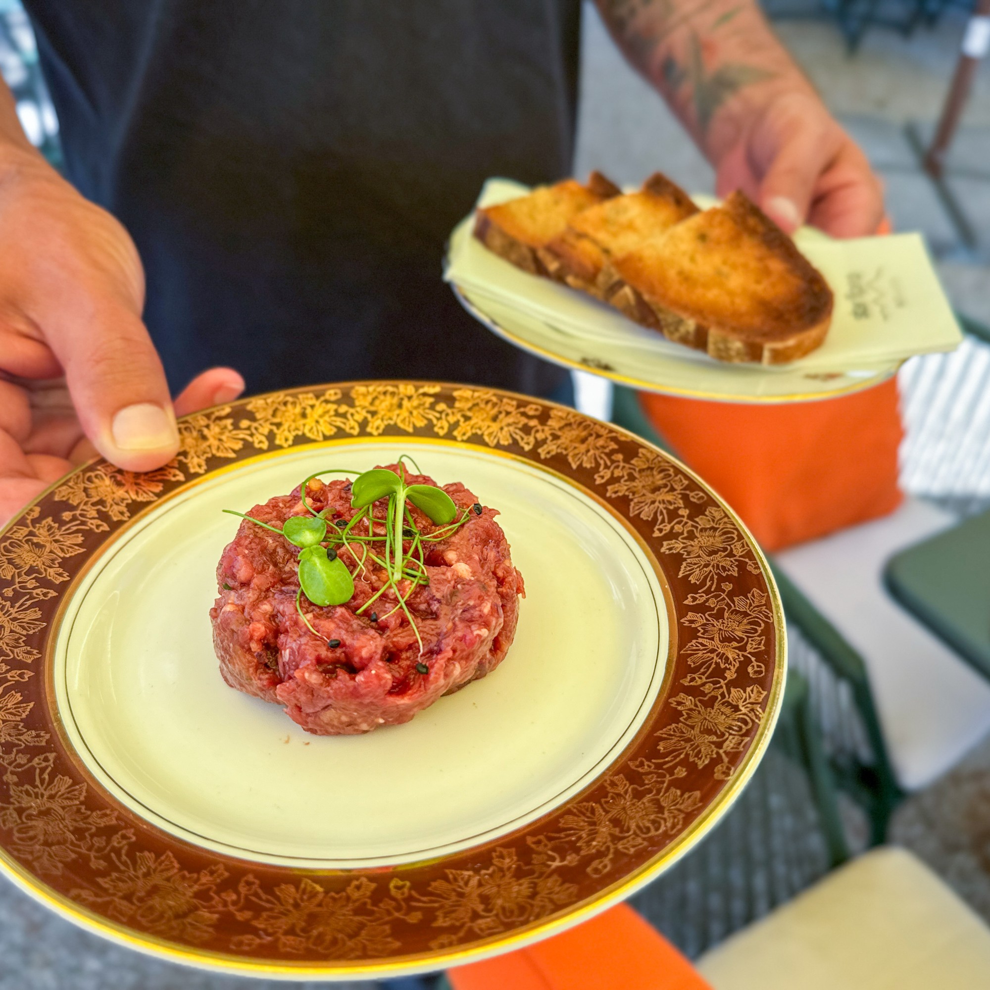 Tatarák z bio hovězího — restaurace Star Lipno