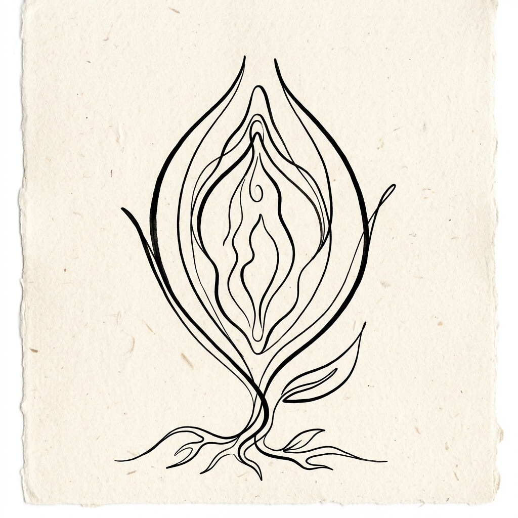 Enkel botanisk linjeillustration