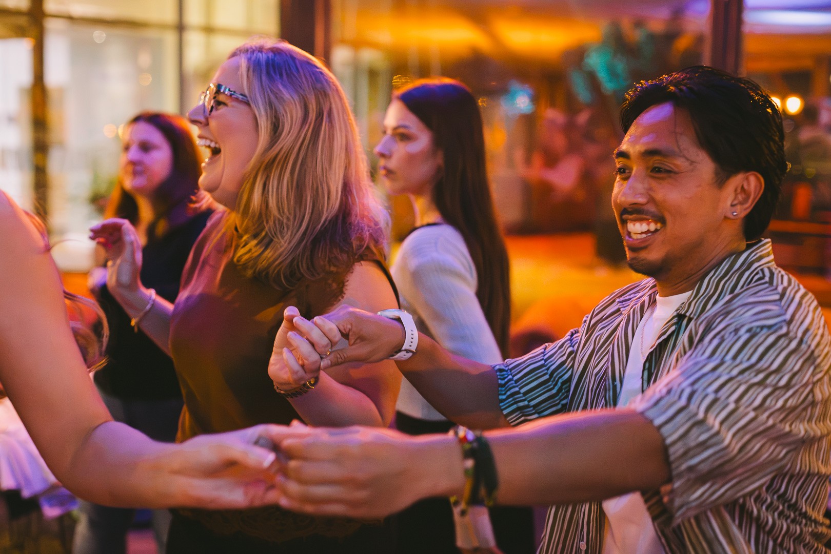 Dancers having fun at the salsa social