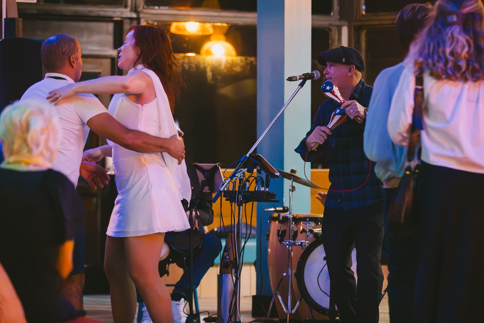 Dancers enjoying a salsa social night