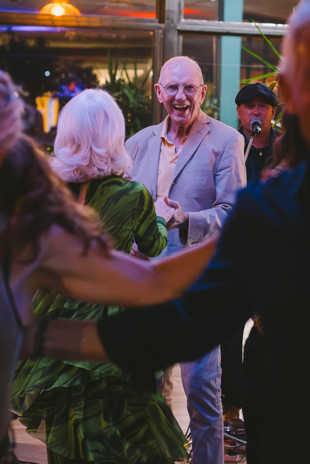 Couple mid-turn at a salsa social night