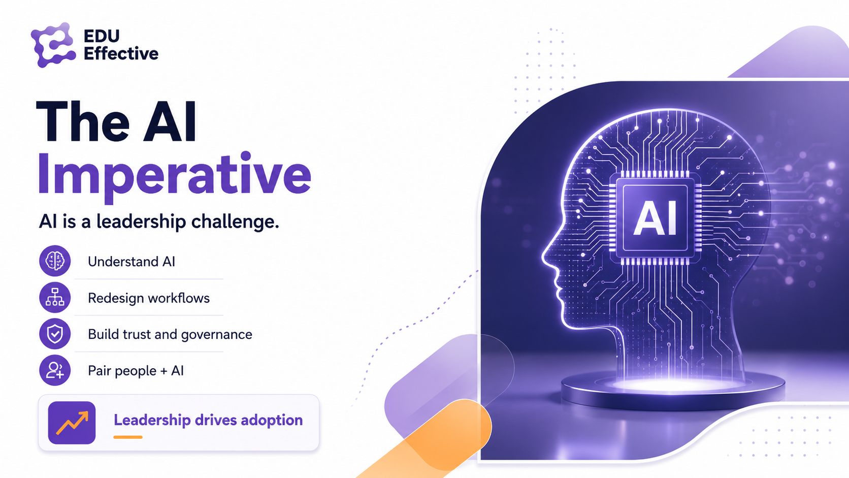 The AI imperative for executive managers in 2026 — 75% of CEOs are primary AI decision-makers; technology is only 20% of AI value; 80% is workflow redesign; two-thirds of organisations have not scaled AI enterprise-wide