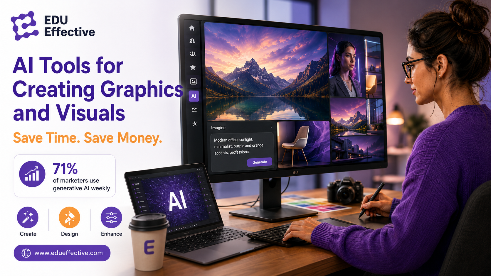 Side-by-side comparison of AI-generated visuals from Midjourney and Adobe Firefly