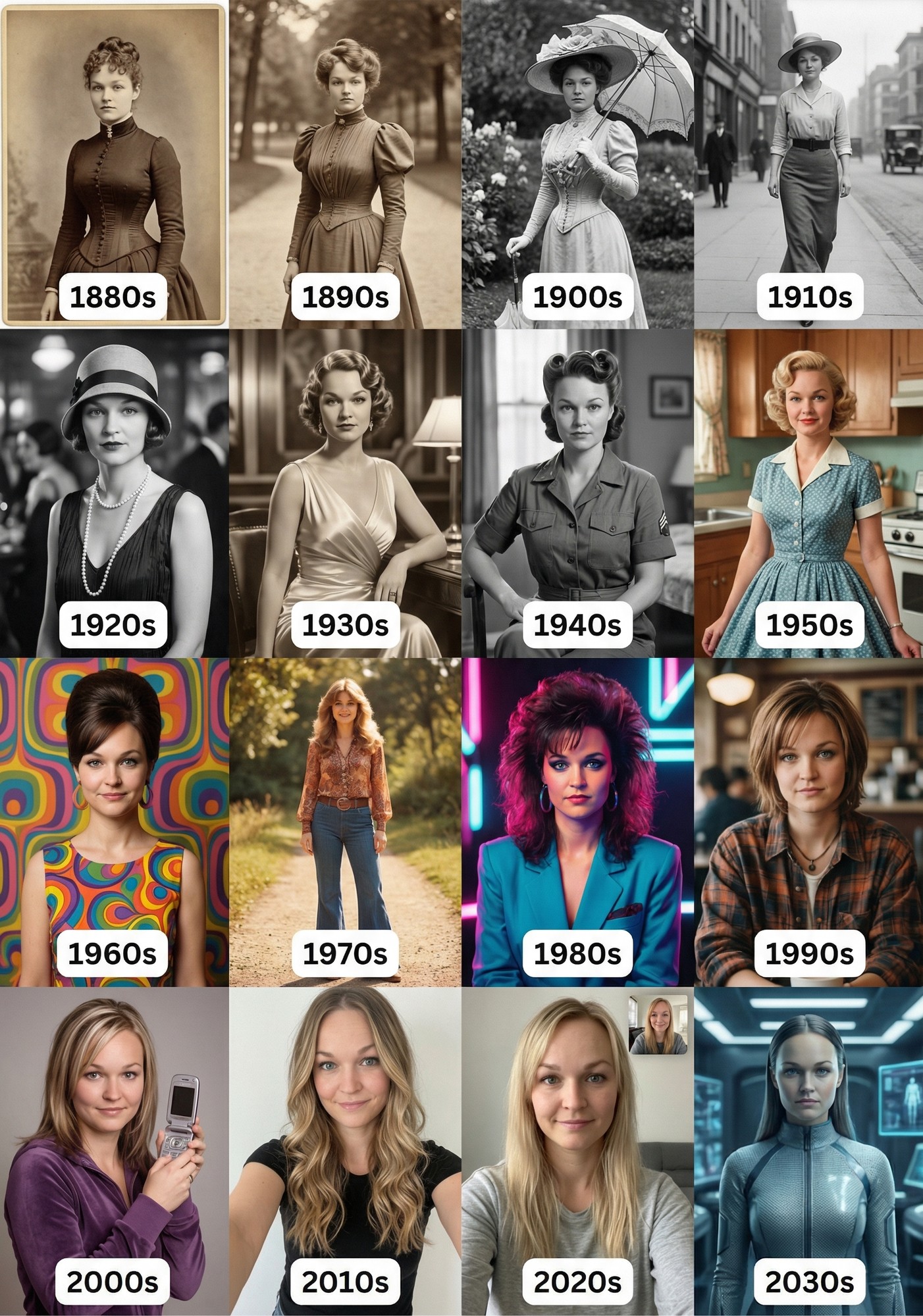 Ukázka generování - časové desetiletí