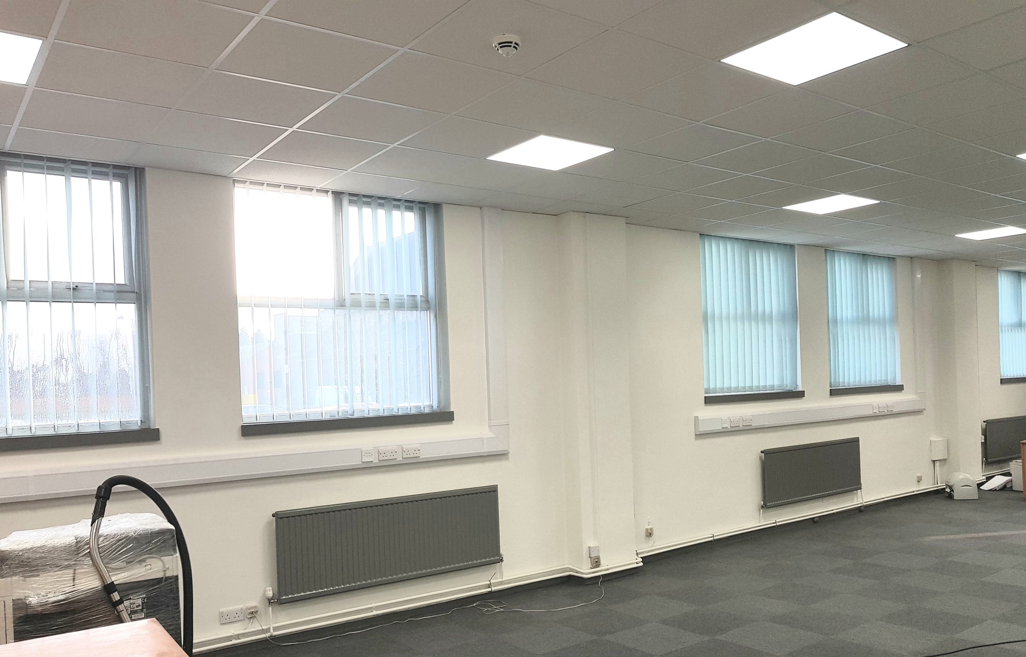 Electrical work detail from the Manchester office project