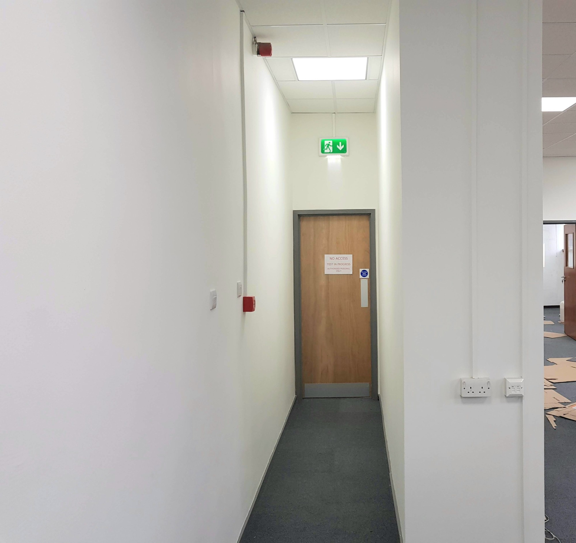 Completed office lighting and power upgrade detail