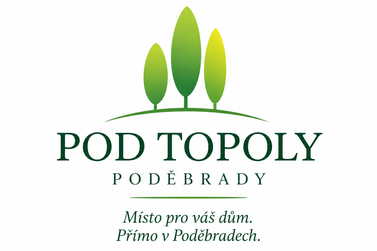 POD TOPOLY Poděbrady · Místo pro váš dům. Přímo v Poděbradech.