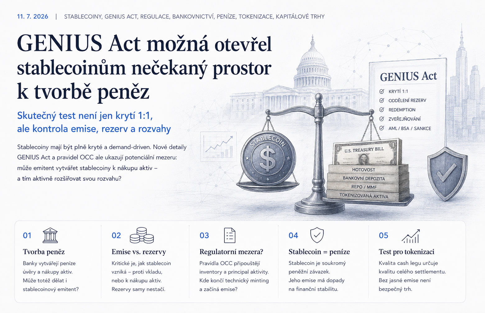 Stablecoiny jako nová soukromá tiskárna peněz?