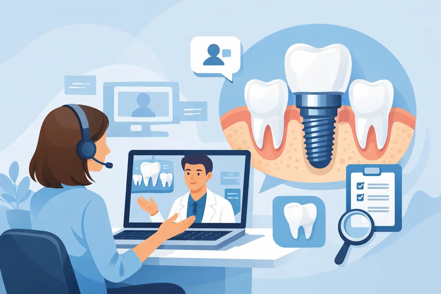 Online konzultace pro zubní implantáty zdarma