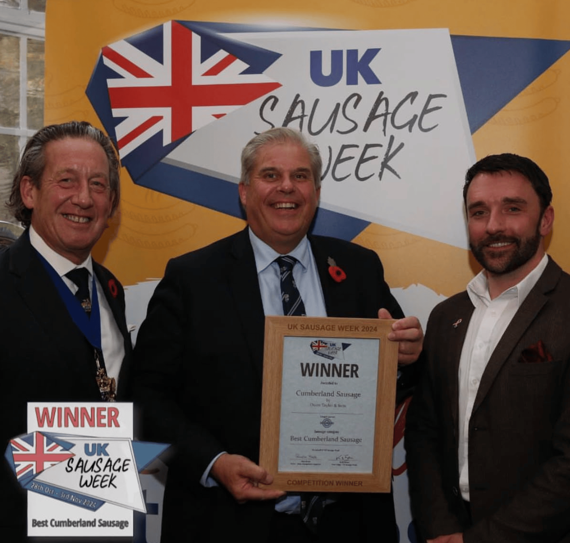Owen Taylor's winning Cumberland sausage award