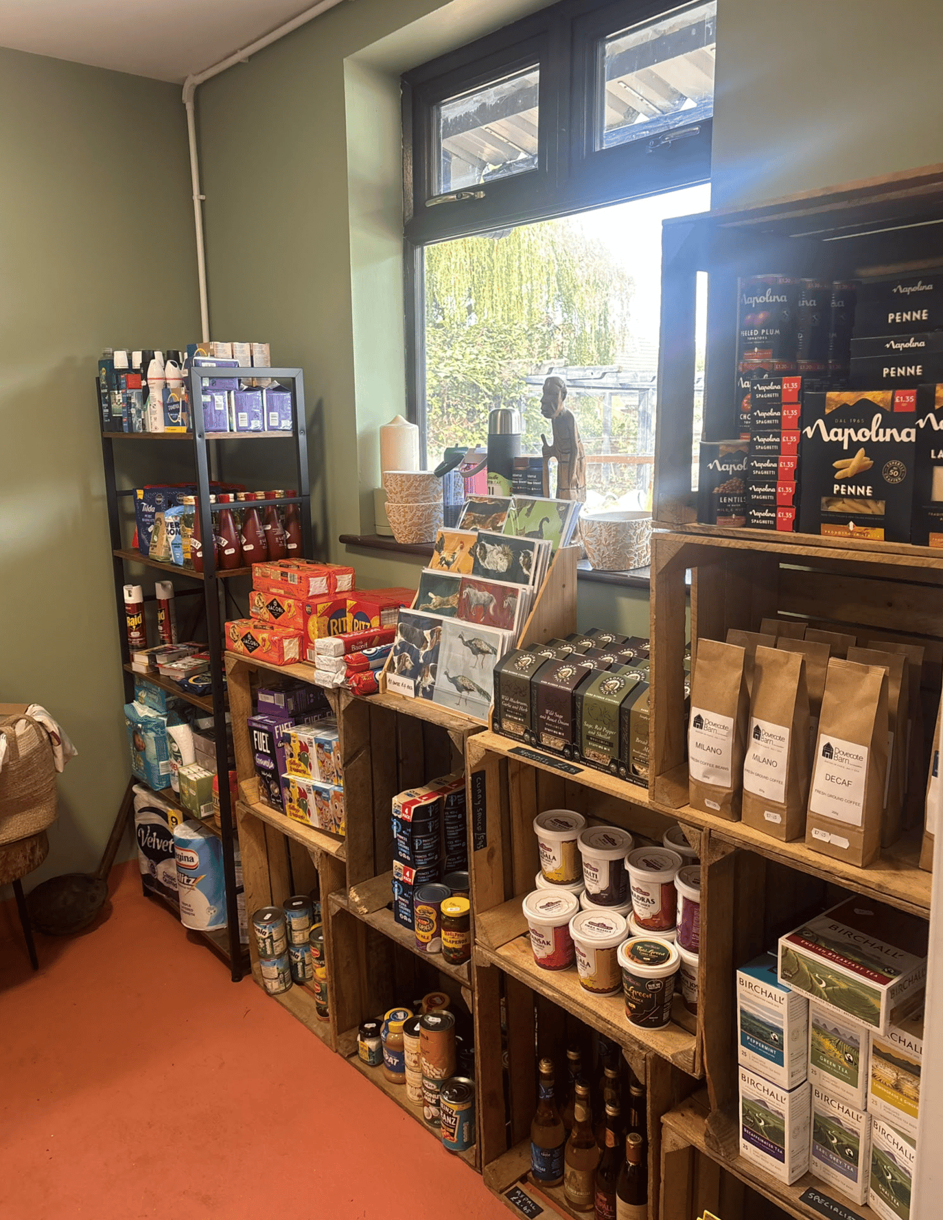 Local produce on display at the farm shop