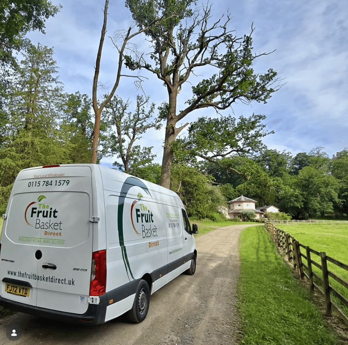 Fruit Basket delivery van in the countryside