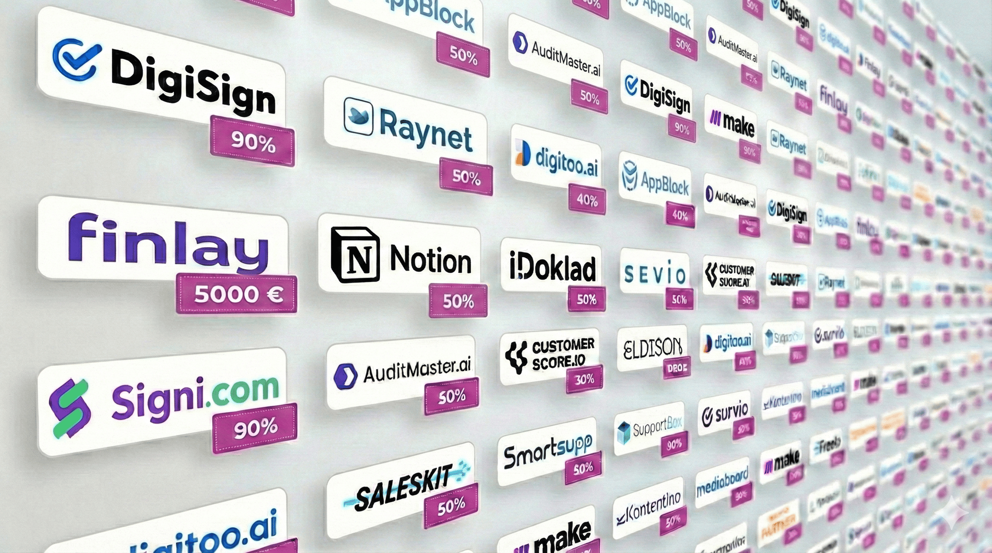 Software partners with discounts - DigiSign, Raynet, Notion, Signi, Finlay, and more