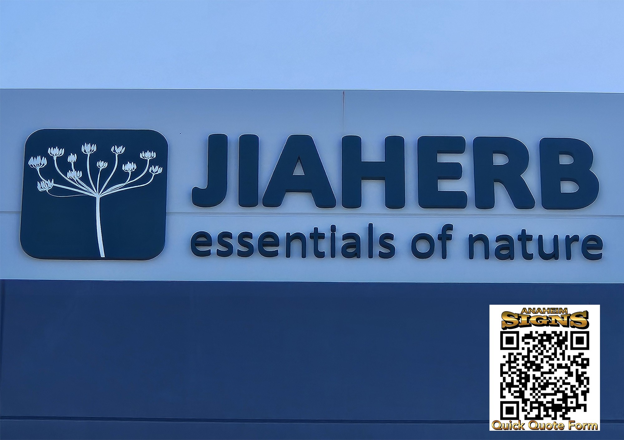 3D building letters installed for JIAHERB Essentials of Nature, Brea CA