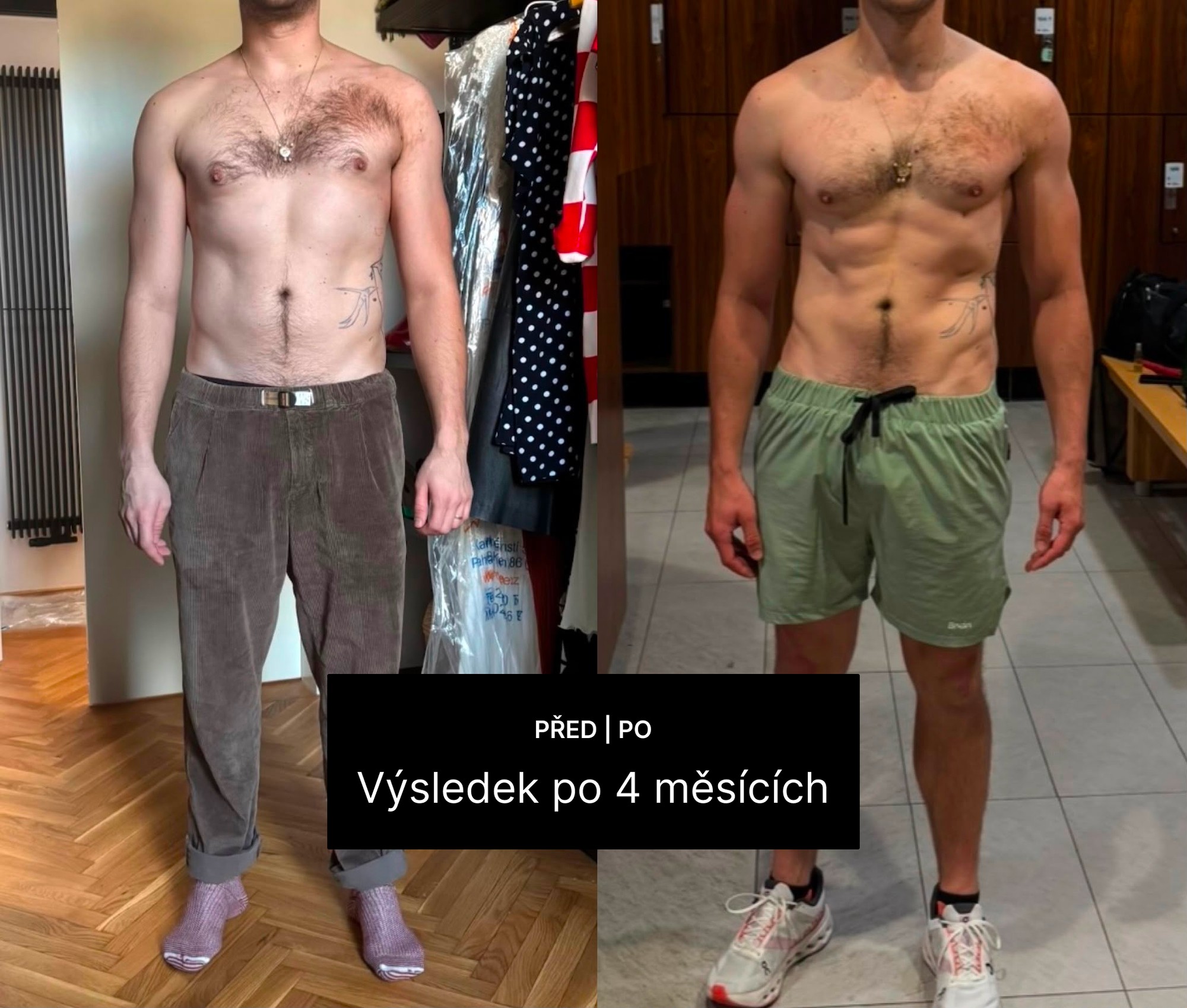 Proměna klienta po 4 měsících tréninku s Danielem Vlachem