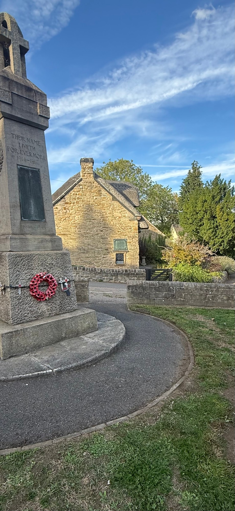 Memorial and its path cared for after the clean-up