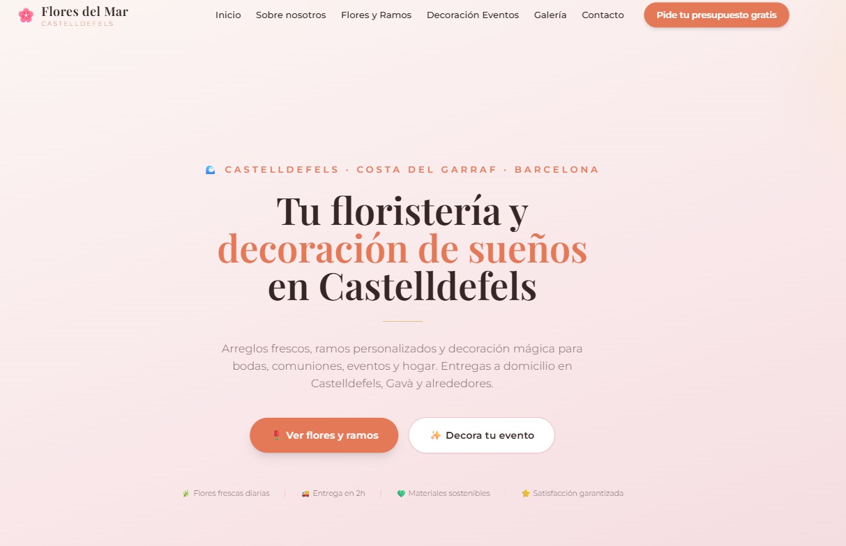 Diseño web de Flores del Mar