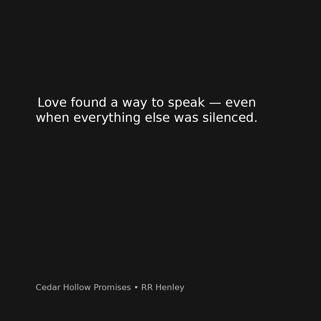 Love found a way to speak — even when everything else was silenced.